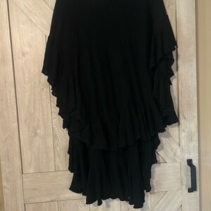 Black Layered Ruffle Skirt
